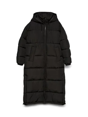 Vero Moda Steppmantel VMKLEA LONG COAT NOOS - Langmantel mit 2-Wege-Reißverschluss, ideal für kühle Tage und perfekt für Fahrradfahrer. Leicht und bequem mit praktischen Eingrifftaschen für Smartphone und Kleingeld.