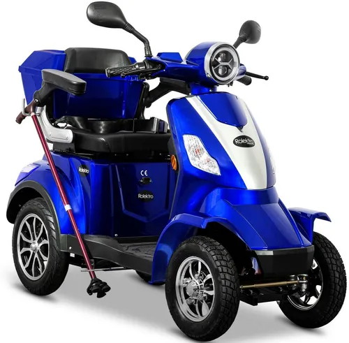 Rolektro E-Quad 25 - Blau, 1000 Watt - E-Quad mit 4-Rädern für maximale Fahrsicherheit, 1000W Motor für kraftvollen Durchzug, bis 25 km/h schnell und ohne Helmpflicht bei Gurt, ideal für den Straßenverkehr.
