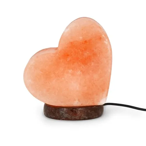 LEGAMI - Salzlampe, Farbtherapie, herzförmig, Lichteffekt, warmweißes Licht, 100 Prozent natürliches Himalayasalz, Salt Range Pakistan, 11 x 12 x 7.5 cm