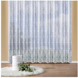 Weckbrodt Gardine Isabella, Kräuselband, transparente Stickerei - Elegante Gardine in Florentiner Optik, 900 cm x 115 cm, energiesparend und geräuschdämpfend, perfekt für stilvolle Fensterdekoration.