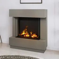 Noble Flame LUMUS 900 Elektrokamin Opti-myst Quarzgrau - Moderner Elektro-Kamin in elegantem Quarzgrau, aus MDF/Spanplatte gefertigt. Ideal für eine stilvolle und gemütliche Atmosphäre in jedem Raum.