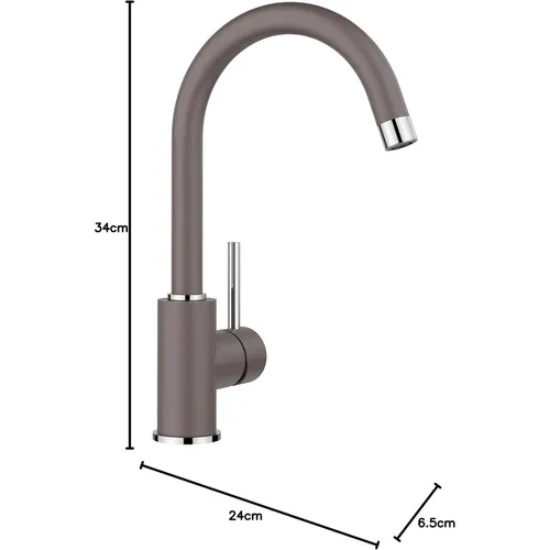 BLANCO MIDA Küchenarmatur in vulkangrau - Elegante Armatur mit 360° schwenkbarem Auslauf für müheloses Befüllen von Töpfen; gesicherte Wasserqualität und wassersparend für umweltbewusste Küchen.