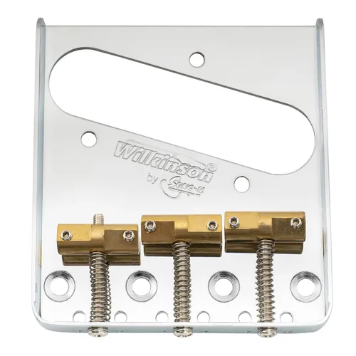 Wilkinson WTB Chrome Ashtray Brass Compensated 3-Saddle Bridge For Tele Guitar