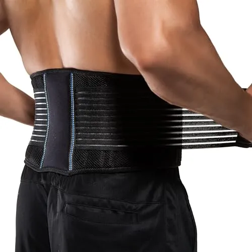 BraceUP Rückengurt - Atmungsaktive Rückenbandage für Herren und Damen - Medizinische Verbrauchsmaterialien für den Rücken, bietet sofortige Linderung bei Rückenschmerzen und optimale Unterstützung durch acht feste Stützstreben.
