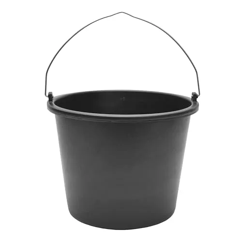 Garronda Baueimer 3 Pack 5 L – robuster Mörteleimer aus recyceltem Kunststoff mit Metallhenkel, stabiler Putzeimer und Maurerkübel für Baustelle, Garten und Haushalt GD-0168