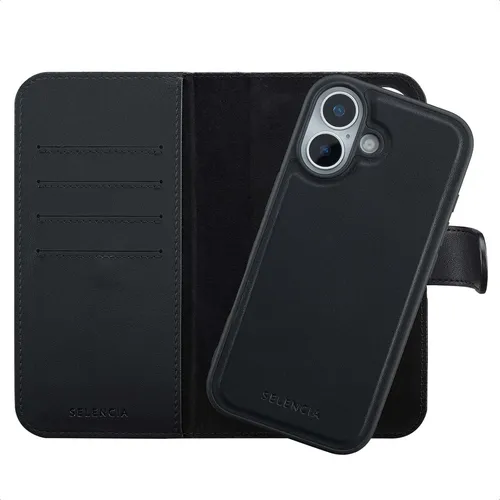 Selencia Olyn Abnehmbare Bookcase mit MagSafe Apple iPhone 17 - Schwarz