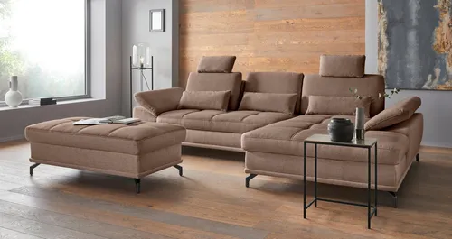 OTTO home Ecksofa Costello L-Form, B: 301 cm mit Sitztiefen-, Armteilverstellung &, 3 Nierenkissen, optional Bettfunktion & Bettkasten