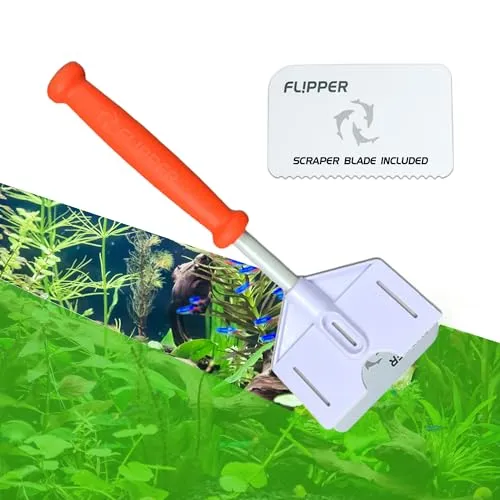 FL!PPER Flipper Platinum Aquarium Hand Scraper Tool,Glas und Acryl Fisch Tank Cleaner,Aquarium Glasschaber mit gezackter Klinge, 10 Zoll