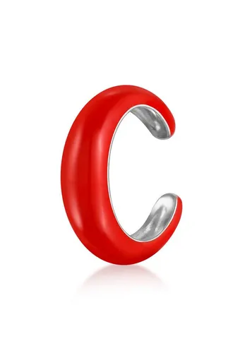 Elli Ohrklemme Earcuff Emaille Rot 925 Sterling Silver