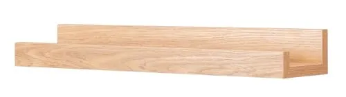 levandeo Bilderleiste Eiche Braun L40cm MDF Holz Wandregal Schmal Wanddeko Hängeregal Bilderschiene Galerieleiste