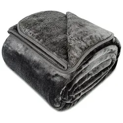Wohndecke Cashmere-Feeling – Flauschige Fleecedecke für gemütliche Abende - Super weiche und warme Wohndecke in Anthrazit, ideal für Sofa und Couch. Mit 220 x 240 cm bietet sie perfekten Komfort und Stil für Ihr Zuhause.