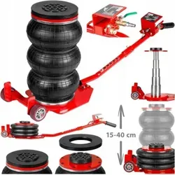 Pneumatischer Wagenheber 3,5T mit Langen Griff und Anti-Rutsch-Gummi - Wagenheber mit maximaler Tragfähigkeit von 3,5 Tonnen und Hubhöhe von 15-40 cm. Ideal für Werkstätten und Heimgebrauch, bietet Sicherheit durch rutschfeste Gummiauflage und einfache Mobilität dank Rädern.