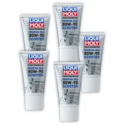 5x 150ml LIQUI MOLY 1680 Getriebeöl Motorbike Gear Oil (GL4) 80W-90 Scooter - Hochleistungs-Getriebeöl für Scooter, ideal für Getriebe und Antriebe. Mit hochwertigen Grundölen und Additiven für zuverlässigen Schutz und Leistung. Perfekt für den täglichen Einsatz.