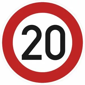 SafetyMarking Verkehrsschild StVO 20 km/h - Zugelassenes Verkehrsschild aus 2,0 mm Aluminium, retroreflektierend und witterungsbeständig. Ideal für Bereiche mit geringem Verkehrsaufkommen. Made in Germany.