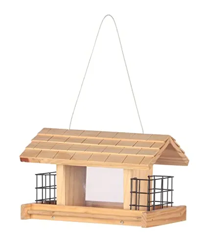Dehner Vogelhaus Aosta - Hängend aus FSC®-zertifiziertem Kiefernholz - Tierhäuser: Hochwertiges, langlebiges Vogelhaus für eine sichere Futterstelle, ideal für die ganzjährige Fütterung und ein gemütliches Gartenambiente.