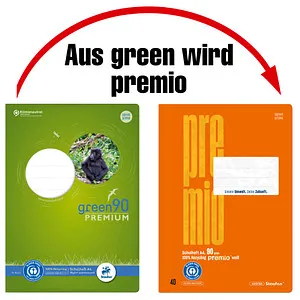 Staufen Schulheft Premio Lineatur 7 kariert DIN A4 ohne Rand, 16 Blatt, 1 St.