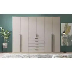 Drehtürenschrank Beige 270x210x52 cm - Moderner Drehtürenschrank in Beige mit großzügigem Stauraum. Maße: 270 cm Breite, 210 cm Höhe, 52 cm Tiefe. Ideal für stilvolle Ordnung in Ihrem Schlafzimmer.