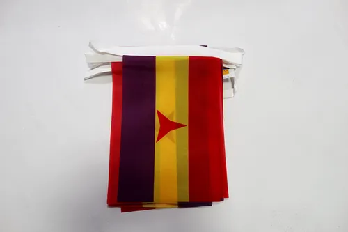 Guirlande 6 mètres 20 Drapeaux Espagnol Républicain Brigades internationales 21x