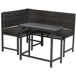 MERXX Eckbankgruppe Elos, 3-tlg. Set mit Klapptisch - Das stilvolle Elos Eckbank-Set ist die ideale Lösung für Balkon und Garten. Mit anpassbarer Eckbank und praktischem Klapptisch bietet es Komfort und Flexibilität für gesellige Stunden im Freien.
