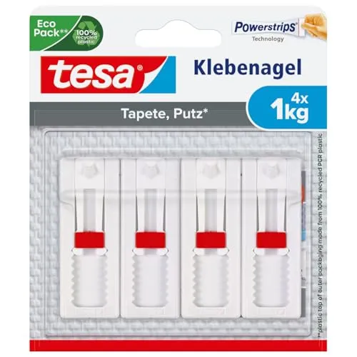 tesa Powerstrips Klebenägel für max. 1,0 kg 2,4 x 6,4 cm, 4 St. 77774-00000-00