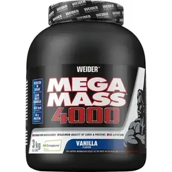 Weider Mega Mass 4000 - Weight Gainer Pulver mit 48g Protein - Mehrkomponenten Proteine mit über 800 kcal pro Portion, ideal für effektiven Muskelaufbau und hohe Kalorienaufnahme, angereichert mit Kreatin für optimale Leistung.