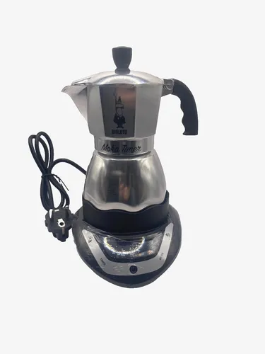 Bialetti Moka Timer - Elektrische Kaffeemaschine mit Timer, 3 Tassen, 365 W, für perfekten Kaffeegenuss am Morgen