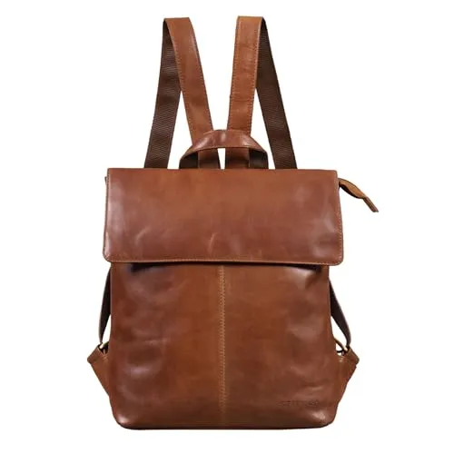 STILORD Charlie Vintage Lederrucksack Braun - Mittelgroßer 13,3 Zoll Laptop Rucksack aus echtem Leder, ideal für Schule und Freizeit mit viel Stauraum