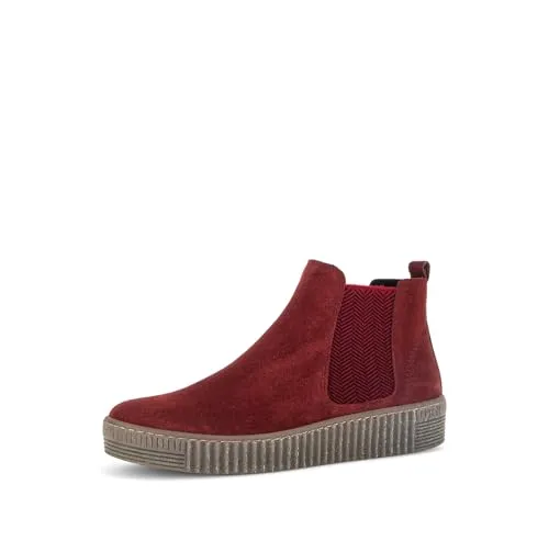 Gabor Chelsea Boots Damen 31383934303231 Rot 37 EU - Wanderschuhe mit BEST FITTING Passform, die für mehr Bequemlichkeit sorgt. Hochwertiges Veloursleder und weiche Innensohle für optimalen Tragekomfort.