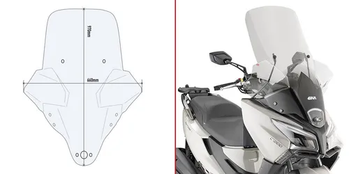 GIVI 6115DT PARABREZZA TRASPARENTE SPECIFICO PER KYMKO XTOWN 125-300 '20-21