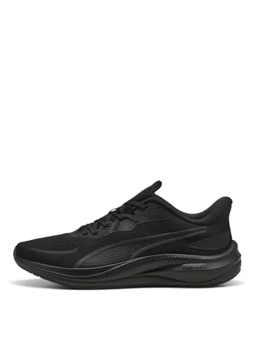 PUMA Unisex Skyrocket Lite 2 Straßen-Laufschuh, Schwarz und Mattsilber, 45 EU - Laufschuhe für Herren und Damen mit optimaler Dämpfung und neutraler Pronation, ideal für komfortables Laufen auf der Straße.