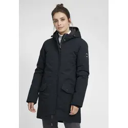 OXMO Tamila Damen Übergangsmantel Parka - Größe XL, Farbe Black - Funktionsjacke mit wattierter Kapuze, ideal für wechselhaftes Wetter und aus nachhaltigen Materialien gefertigt.