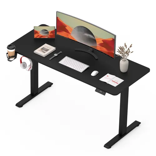 SANODESK Elektrisch höhenverstellbarer Schreibtisch - Höhenverstellbarer Schreibtisch mit Memory-Steuerung für optimale Ergonomie, schnelle Montage und verschiedene Größen verfügbar, ideal für gesundes Arbeiten im Home Office.
