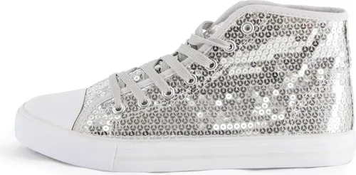 Pailletten Schuhe Silber Glitzer für Damen & Herren - Designer Schnürer Gr. 40 - Glitzernde Pailletten-Schuhe für den perfekten Partyauftritt. Ideal für Feste und Everyday-Looks, sorgen sie für einen bunten Akzent. Mit stabilen Schnürsenkeln und hochwertiger Verarbeitung sind sie langlebig und stylisch.