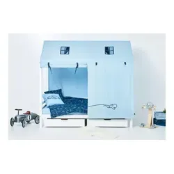 Hoppekids Hausbett-Vorhang 70x160 cm  Cars , blau , Maße (cm): B: 70 H: 0,3
