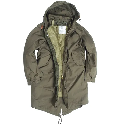 Mil-Tec Unisex US M51 Jacke, MFU Oliv, XS EU - Funktionsjacke mit 2 großen Taschen, verdecktem Frontreißverschluss und ausknöpfbarem Futter – ideal für Outdoor-Aktivitäten.