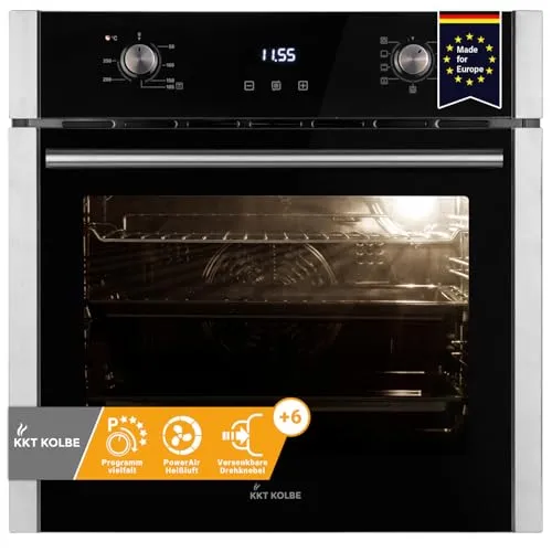 KKT KOLBE Backofen 60 cm Autark mit Pizzafunktion - Backofen mit 70L Volumen, PowerAir Heißluft-Funktion für optimale Wärmeverteilung und EcoCook-Grill-System, ideal für perfekte Garergebnisse.