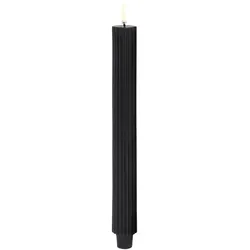 Uyuni LED Tafelkerze grooved 25cm black 2 Stück
