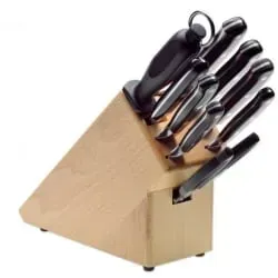 Giesser BestCut Messerblock 9-teilig - Küchenmesser-Set aus Buche mit hochwertigen Klingen, ideal für präzises Schneiden und lange Schnitthaltigkeit dank geschmiedetem Stahl.