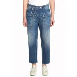 7/8-Hose LE TEMPS DES CERISES "COSY" für Damen, Gr. 27 - Modische Jeans in 7/8-Länge mit einzigartigem Cross-Over-Verschluss für stilvolle Outfits. Lockerer Schnitt für optimalen Komfort, ideal für Büro und Freizeit.