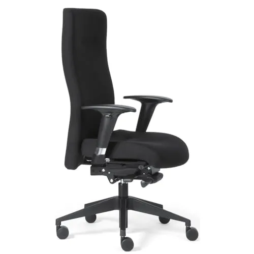 ROVO XP Luxus Chefsessel Schwarz - Ergonomischer Bürostuhl für höchsten Komfort - Bürostuhl mit dynamischer Rückenlehne, stufenlos höhenverstellbar und anatomisch geformten Polstern für besten Sitzkomfort. Ideal für lange Bürozeiten!