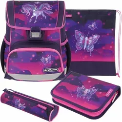 Herlitz Schulranzen Set Loop Plus 10-teilig 2025 Mädchen Magic Unicorn - Schulranzen Set Loop Plus für Mädchen, 10-teilig mit ergonomischem Design und wasserabweisender Imprägnierung, ideal für die Grundschule.