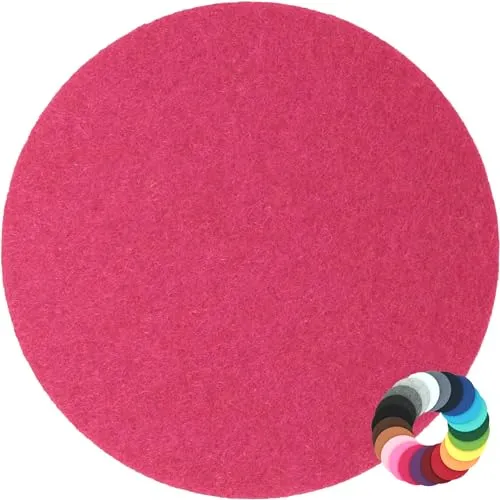 BIASTO Filzuntersetzer Rund 20cm in cyclam (HF013); Farbauswahl & Größenwahl; Untersetzer Gläser; Für Getränke, Tassen, Blumentöpfe, Vasen, Tisch, Bar, Wohnung, Tisch-Deko