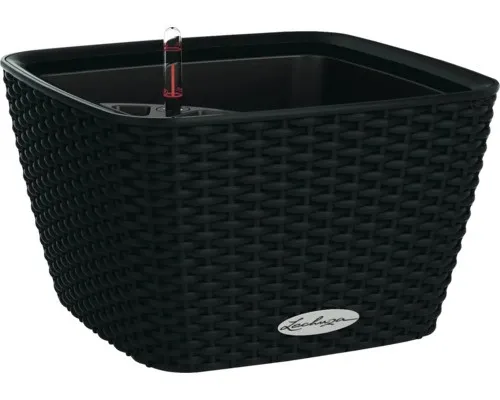 Lechuza Übertopf BACINO Cottage 30 graphitschwarz - Garten-Zubehör mit intelligentem Erdbewässerungssystem und 2 Litern Wasserspeicher – perfekt für gesunde Pflanzen in jedem Raum!
