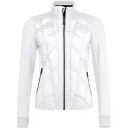 HEAD Carina Midlayer FZ Damen, Weiß - Trainingsbekleidung mit sportlicher Hybridkonstruktion, ideal als Zwischenlage oder solo, ausgestattet mit einem hohen Rippkragen und praktischen Eingrifftaschen.