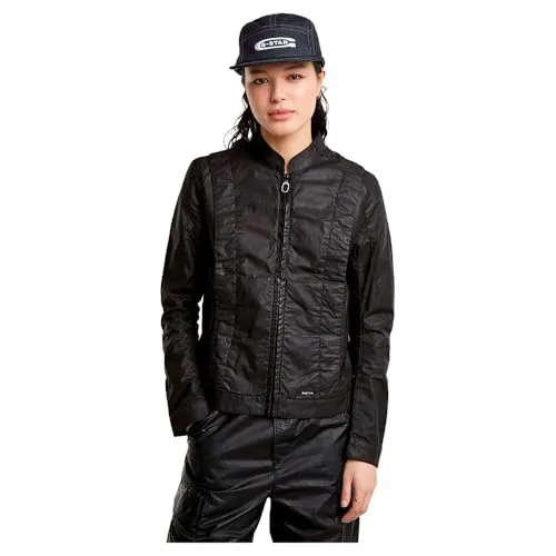 G-Star Damen Coated Overshirt, Schwarz - Stylisches Overshirt mit Bewegungsfreiheit - Jacken, Mäntel & Westen für Damen, mit Stehkragen und Reißverschluss für einen modernen Look und optimale Bewegungsfreiheit.