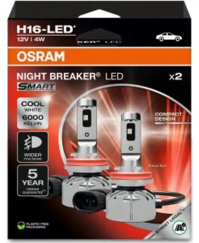 Ams-Osram Nebelscheinwerfer NIGHT BREAKER LED SMART H16 - Autobeleuchtungen mit hoher Lichtausbeute für bessere Sicht bei Nebel und schlechten Wetterbedingungen.