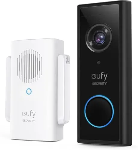 eufy Security Video Doorbell S220 - 2K HD Kabellose Sicherheitskamera - Video-Türklingel mit 2K HD Auflösung, KI-Personenerkennung und 32 GB lokalem Speicher für höchste Sicherheit ohne versteckte Kosten.