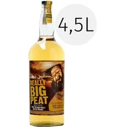 Douglas Laing BIG PEAT Islay Blended Malt 46% Vol. 4,5l - Whisky mit einem einzigartigen rauchigen Geschmack und langanhaltendem Abgang, ideal als Geschenk und in stilvollem Schwenkständer.