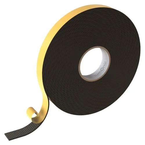 Lumonic 10m EPDM Dichtungsband Selbstklebend 20mm x 2mm | Moosgummi Dichtband für Fenster + Türen | Fensterdichtung, Türdichtung, Gummidichtung zum Kälteschutz