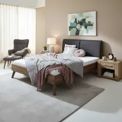 HASENA Bett Simone 20 Nussbaum 2023 mit Polsterkopfteil smoke 140x200 - Modernes Bett in Nussbaum mit hochwertigem Kunstlederkopfteil, optimale Stabilität durch massive Metalleckwinkel, ideal für stilvolle Schlafzimmer.